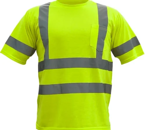 Utility Pro™ Hi-Vis S/S Pocket T-Shirt, ANSI Class 3, XL, Lime