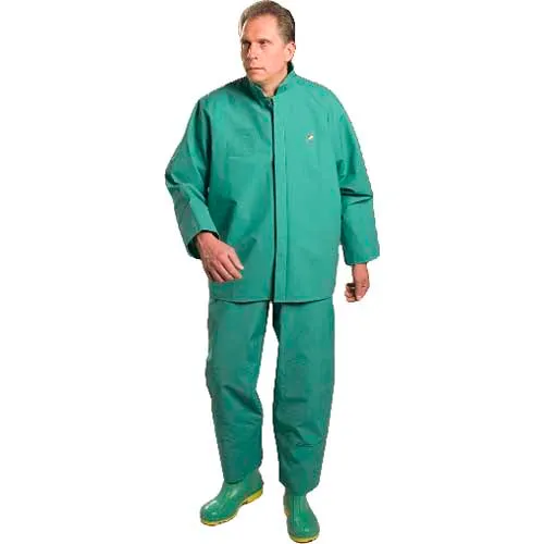 Onguard Chemtex Green Coverall W/Inner Cuffs, PVC on Polyester, 3XL