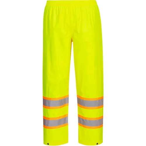 Portwest® Hi-Vis Contrast Tape Rain Pants, 4XL, Yellow