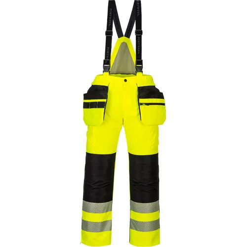 Portwest® Hi-Vis Premium Insulated Winter Bib, L, Yellow/Black