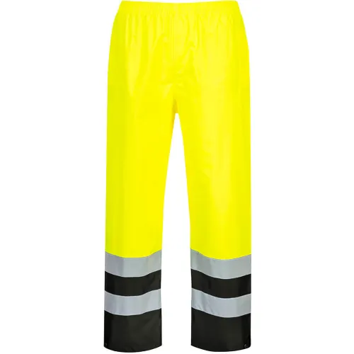 Portwest® Hi-Vis Contrast Traffic Rain Pants, XL, Yellow/Black