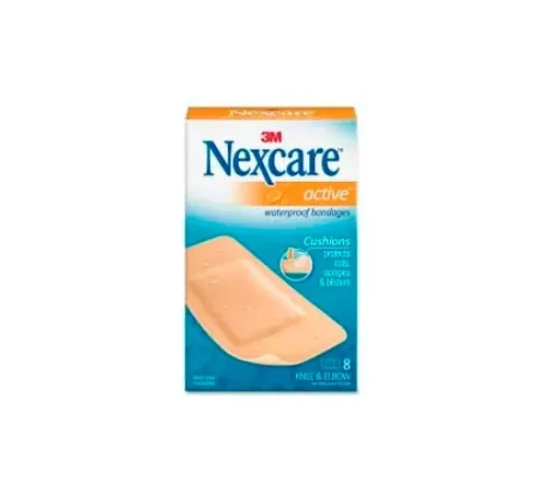 3M Knee/Elbow Bandages, Waterproof, Latex-free, 4"L x 1.13"W, 8 PK, Foam, Beige