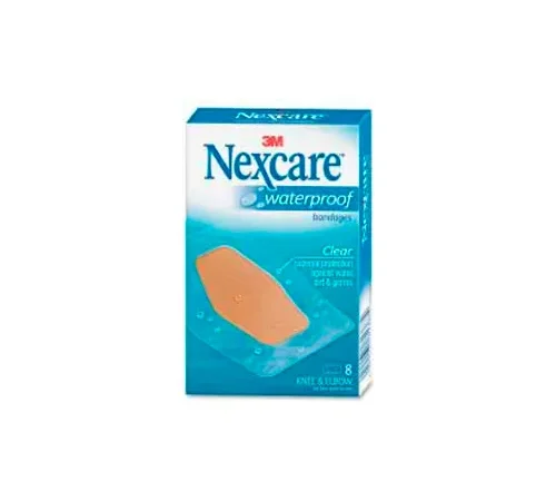 3M Knee/Elbow Bandages, Waterproof, Breathable, 3.50"L x 2.38"W, 6/BX, Clear