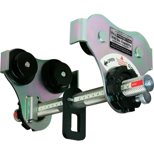 OZ Lifting Products Fall Protection Push Beam Trolley w/ Upto 12"W Flange, 1/2 Ton Capacity