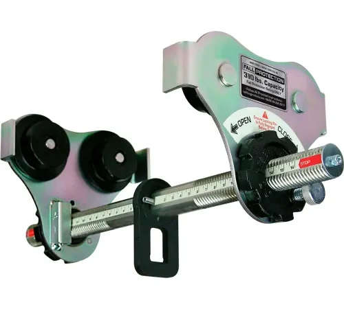 OZ Lifting Products Fall Protection Push Beam Trolley w/ Upto 16"W Flange, 1 Ton Capacity