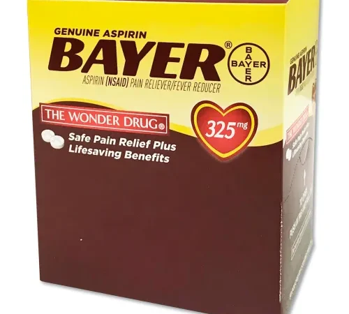 Bayer® Aspirin, 2 Tablets/Pack, 50 Packs/Box