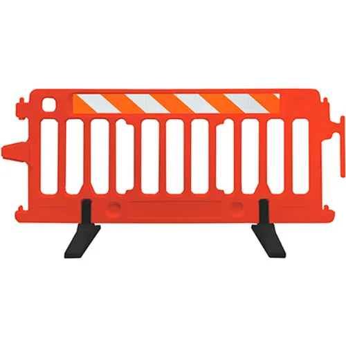 Plasticade 2004-O-HIPLR 6' All Plastic Crowd Control Barricade W/ Rubber Feet, Interlocking, Orange