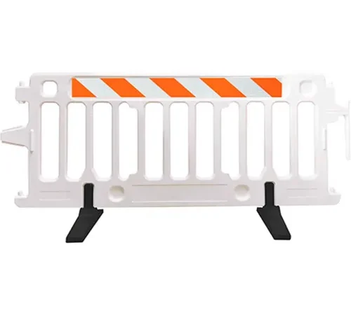 Plasticade 2004-W-HIPLR 6' All Plastic Crowd Control Barricade W/ Rubber Feet, Interlocking, White
