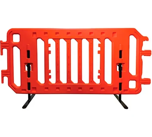 Plasticade 2007-O Easy Set Up Plastic, Walled Crowd Control Barricade W/ Steel Legs & Feet, Orange