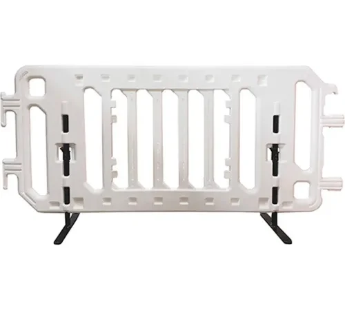Plasticade 2007-W Easy Set Up Plastic, Walled Crowd Control Barricade W/ Steel Legs & Feet, White