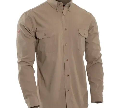 DRIFIRE® Flame Resistant Utility Shirt, 3XL, Tan, DF2-324LS-KH-3XL