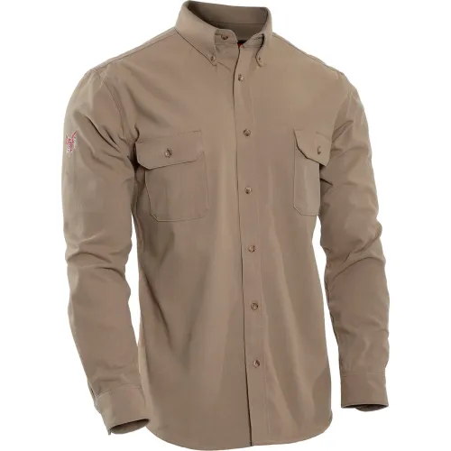 DRIFIRE® Flame Resistant Utility Shirt, S, Tan, DF2-324LS-KH-SM