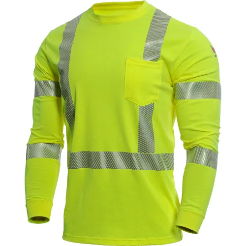 DRIFIRE® StrongKnit Hi-Vis Long Sleeve FR T-Shirt, Type R, Class 3, 3XL-T, Yellow