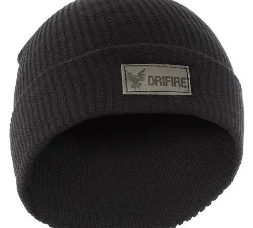 DRIFIRE® Flame Resistant Modacrylic Knit Winter Hat, 13 x 8-1/4", Black, HMOD2BKLG