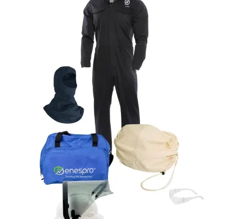Enespro® ArcGuard® 8 cal/cm2 Arc Flash Kit with FR Coverall and Balaclava, LG, No Gloves