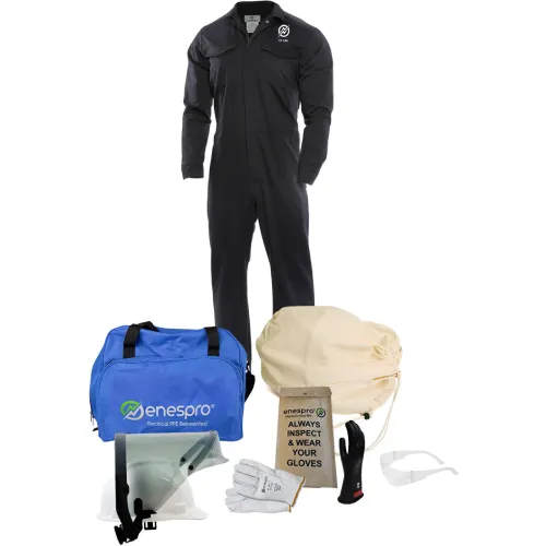 Enespro® ArcGuard® 12 cal/cm2 UltraSoft Arc Flash Kit with FR Coverall, 2XL, Glove Size 10