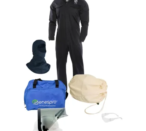 Enespro® ArcGuard® 12 cal UltraSoft Arc Flash Kit FR Coverall & Balaclava, LG, No Gloves