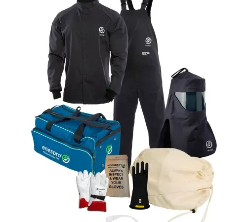 Enespro® ArcGuard® 40 cal Compliance Arc Flash Kit w/ Short Coat & Bib Overall, L, Sz 11