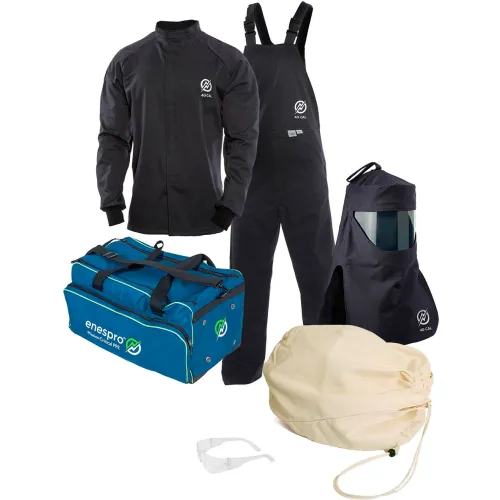 Enespro® ArcGuard® 40 cal Compliance Arc Flash Kit Short Coat & Bib Overall, LG, No Gloves