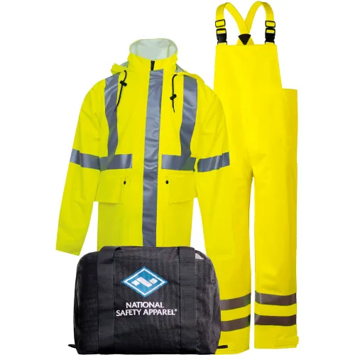 Arc H2O™ Flame Resistant Hi-Vis Rainwear Kit, ANSI Class 3, Type R, Yellow, M