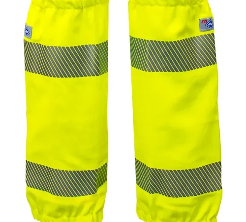 National Safety Apparel® Flame Resistant Hi-Vis Leg Gaiters, Class E , OSFM, Fluorescent Yellow