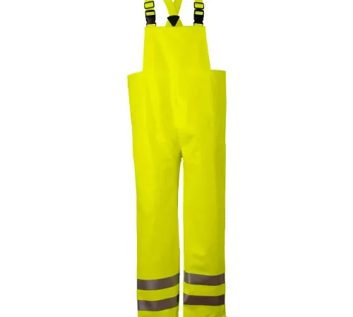 Arc H2O Flame Resistant Hi-Vis Rain Bib Overall, ANSI Class E, Yellow, M