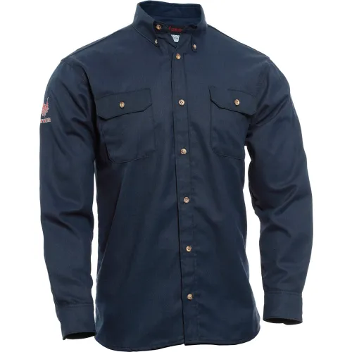 DRIFIRE® Tecgen Select® Flame Resistant Work Shirt, L-LN, Navy, TCG01160220