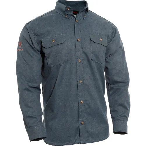DRIFIRE® Tecgen Select® Flame Resistant Work Shirt, 2XL, Light Blue, TCG01190225