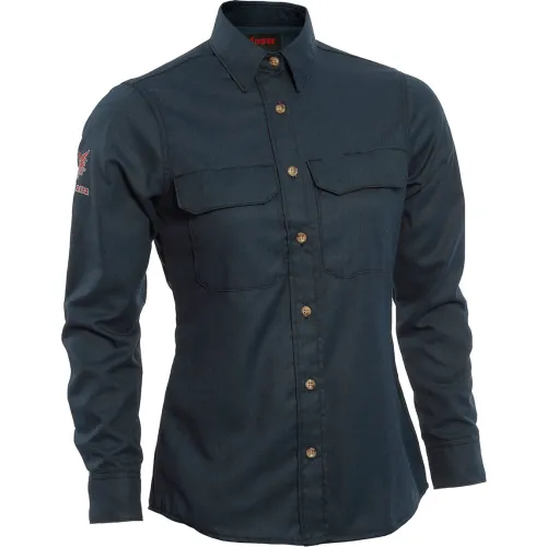 DRIFIRE® Tecgen Select®Women's Flame Resistant Work Shirt, XL, Navy, TCGSSWN00116XLRG00