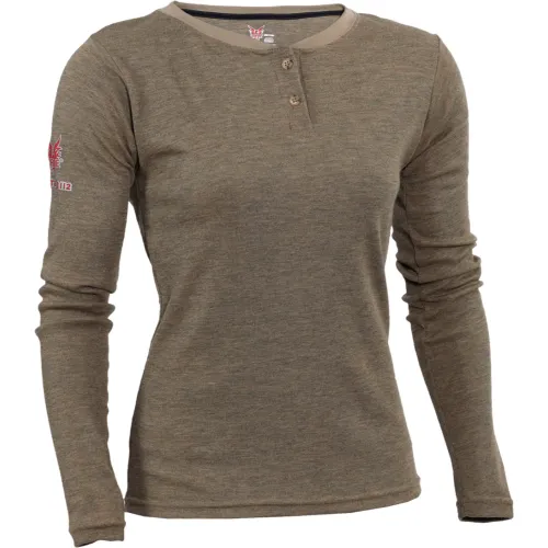 DRIFIRE® Women's Tecgen Flame Resistant Henley Shirt, 3XL Regular, Tan