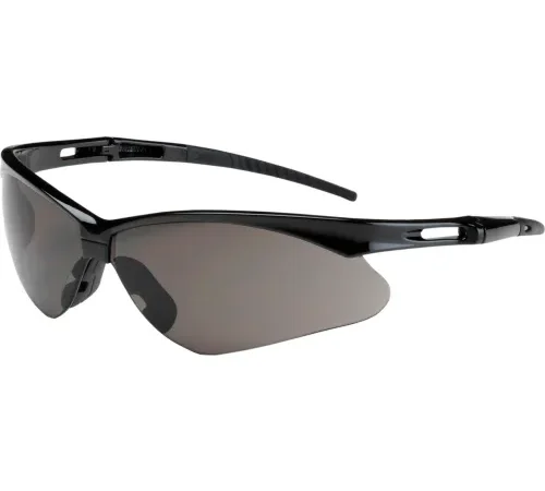 Anser Anti-Fog/Anti-Scratch Semi-Rimless Safety Glasses, Gray Lens, Black Frame - Pkg Qty 12