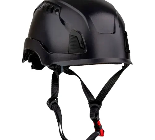 Traverse™ Industrial Climbing Helmet, 4-Point Chin Strap, Non-Vented, Type 1, Black