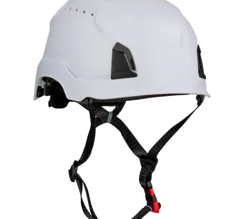 Traverse™ Industrial Climbing Helmet, 4-Point Chin Strap, Vented, Type 1, White
