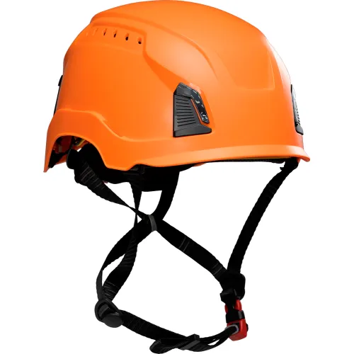 Traverse™ Industrial Climbing Helmet, 4-Point Chin Strap, Vented, Type 1, Orange