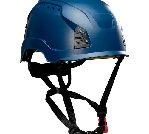 Traverse™ Industrial Climbing Helmet, 4-Point Chin Strap, Vented, Type 1, Navy