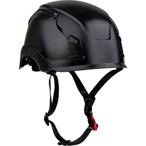 Traverse™ Industrial Climbing Helmet, 4-Point Chin Strap, Vented, Type 1, Black