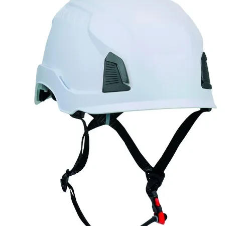 Traverse™ Industrial Climbing Helmet, 4-Point Chin Strap, Non-Vented, White