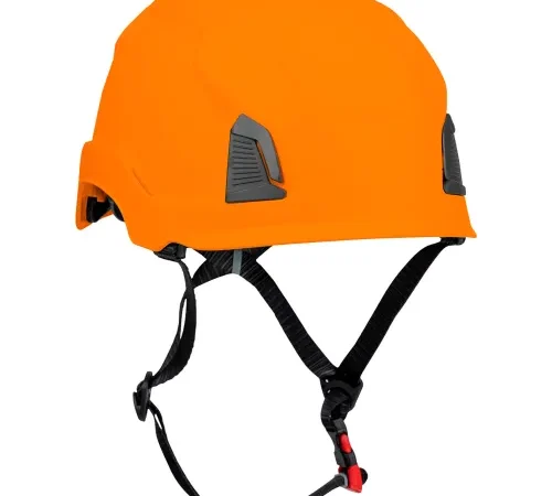 Traverse™ Industrial Climbing Helmet, 4-Point Chin Strap, Non-Vented, Orange