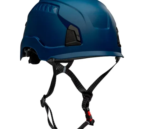 Traverse™ Industrial Climbing Helmet, 4-Point Chin Strap, Non-Vented, Navy