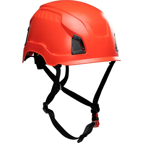 Traverse™ Cap Style Industrial Climbing Helmet, Non-Vented, HDPE Suspension, Red
