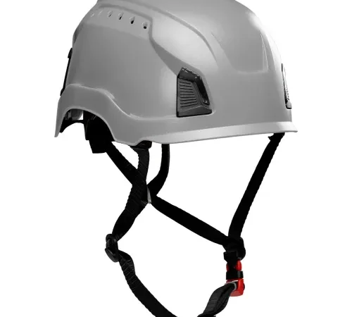 Traverse™ Industrial Climbing Helmet, 4-Point Chin Strap, Vented, Gray