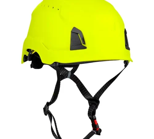 Traverse™ Cap Style Industrial Climbing Helmet, Vented, HDPE Suspension, Hi-Vis Yellow