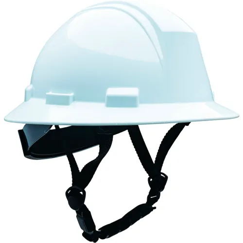 Kilimanjaro™ Full Brim Safety Helmet, 4-Point Textile, Non-Vented, White