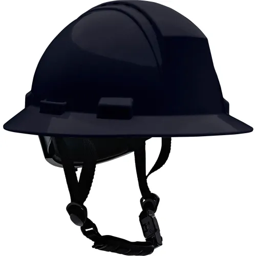 Kilimanjaro™ Full Brim Safety Helmet, 4-Point Textile, Vented, Black
