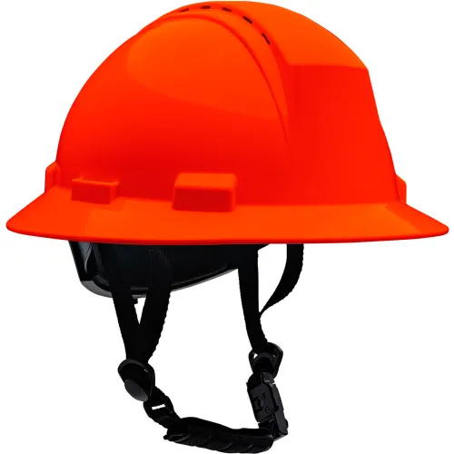 Kilimanjaro™ Full Brim Safety Helmet, 4-Point Textile, Vented, Hi-Vis Orange