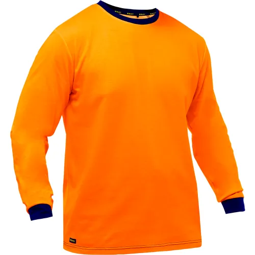 Bisley® Men's Non-ANSI Long Sleeve Shirt, 5XL, Hi-Vis Orange
