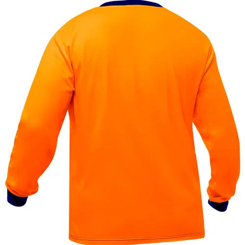 Bisley® Men's Non-ANSI Long Sleeve Shirt, 5XL, Hi-Vis Orange - Image 2