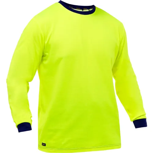 Bisley® Men's Non-ANSI Long Sleeve Shirt, 3XL, Hi-Vis Yellow