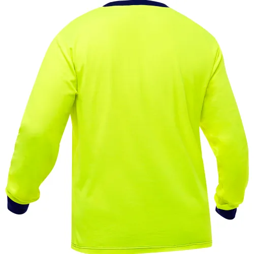 Bisley® Men's Non-ANSI Long Sleeve Shirt, M, Hi-Vis Yellow - Image 2