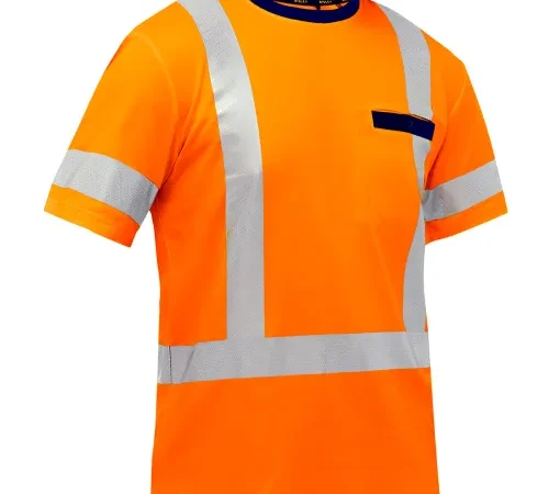 Bisley® Men's Short Sleeve T-Shirt, Class 3, S, Hi-Vis Orange
